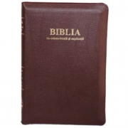 Biblia cu concordanta si explicatii mare, 077 ZTI, coperta piele visinie, fermoar, index