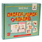 Invat deja numere, forme si culori. 8 mini-puzzle-uri