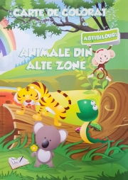 Carte de colorat cu abtibilduri. Animale din alte zone