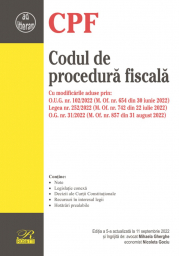 Codul de procedura fiscala. Editia a 5-a actualizata la 11 septembrie 2022 - Mihaela Gherghe, Nicoleta Gociu