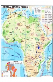 Africa si Australia - Harta fizica 1-40. 000. 000 (pliata)