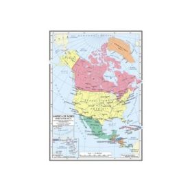 Harta de America de Nord A4 - plastifiata