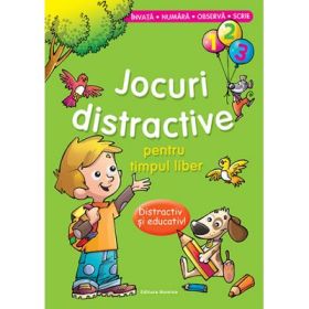 Jocuri distractive pentru timpul liber. Distractiv si educativ. Invata, numara, observa, scrie. Verde