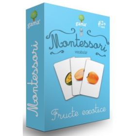 Carti de joc Montessori. Vocabular. Fructe exotice
