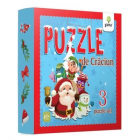 Puzzle de Craciun - contine trei puzzle-uri cu piese mari