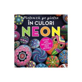 Picteaza pe pietre in culori Neon. Cutie. Invata arta relaxarii prin pictura - Katie Cameron