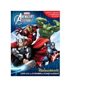 Avengers Assemble. Razbunatorii. Carte joc cu 12 figurine si plansa ilustrata - Marvel