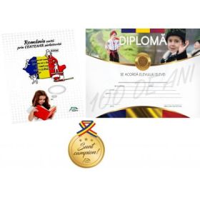 Romania unita prin CENTENAR sarbatorita - 6-10 ani - Contine diploma si medalie cadou