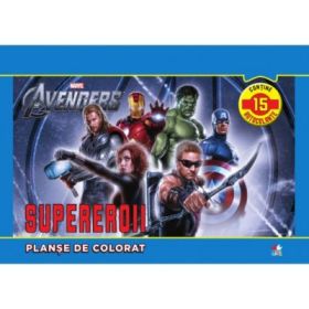 Supereroii. Planse de colorat. (contine 15 autocolante) - Marvel