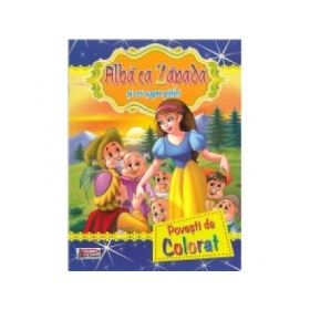 Alba ca Zapada si cei sapte pitici - Povesti de colorat