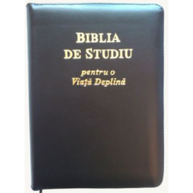 Biblia de studiu pentru o viata deplina. Editia de lux, cu piele neagra si fermoar, margini aurii, LPI006