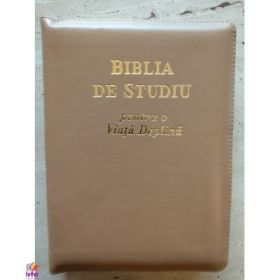 Biblia de studiu pentru o viata deplina. Coperta piele capucino, fermoar si index, LPI138