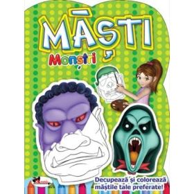 Masti Monstri. Decupeaza si coloreaza mastile tale preferate