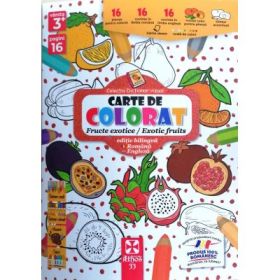 Carte de colorat fructe exotice / exotic fruits