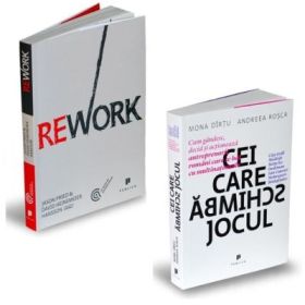 Set 2 carti antreprenoriat: Rework si Cei care schimba jocul, autor Mona Dirtu, Jason Fried