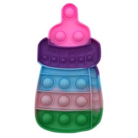 Jucarie antistres din silicon Pop it now and flip biberon multicolor, FLIPPY