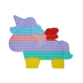 Jucarie antistres din silicon Pop it now and flip unicorn cu aripi macarons, FLIPPY