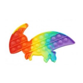 Jucarie antistres din silicon Pop it now and flip dinozaur mic multicolor, FLIPPY