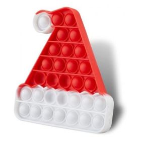 Jucarie antistres din silicon Pop it now and flip Caciula Mos Craciun alb/rosu, FLIPPY