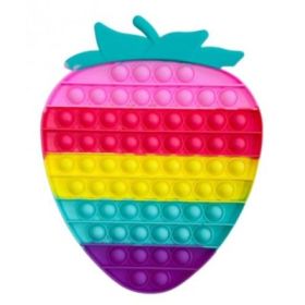 Jucarie antistres din silicon Pop it now and flip capsuna mare multicolor, FLIPPY