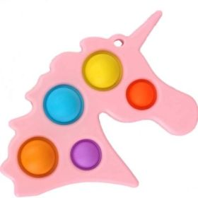 Jucarie antistres din silicon Pop it now and flip unicorn roz, FLIPPY