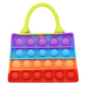 Jucarie antistres din silicon Pop it now and flip Geanta de umar din silicon multicolora, FLIPPY