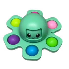 Jucarie antistres din silicon Pop it now and flip caracatita verde FLIPPY
