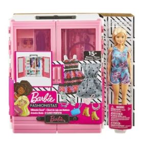 Dulapior cu hainute si papusa, Barbie