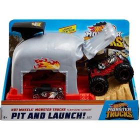 Set de joaca Monster Truck Craniul cu 2 masinute, Hot Wheels