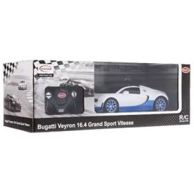 Masina cu telecomanda Bugatti Grand Sport Vitesse alb cu scara 1 la 18, Rastar