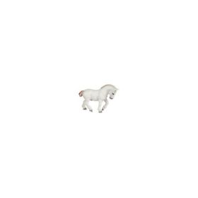 Figurina Percheron alb cal de povara, Papo