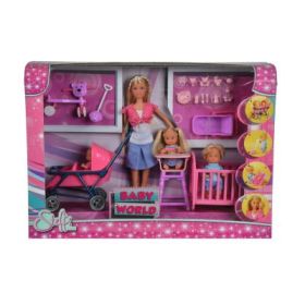 Set papusa Stefii cu 2 copii si un bebelus plus accesorii