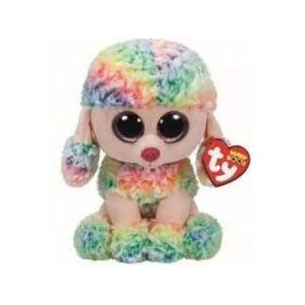 Jucarie de plus Beanie Boos, Pudelul Rainbow, 24 cm, multicolor, TY