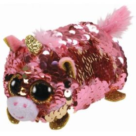Jucarie de plus 10 cm Teeny Tys Unicorn floral Sunset cu paiete, TY