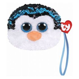 Gentuta de mana, Pinguinul Waddles cu paiete, din plus, 10 cm, TY