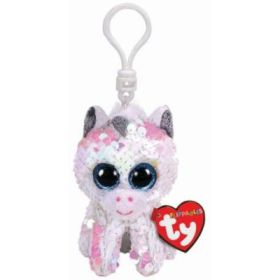 Breloc din plus Sequins Unicornul Alb cu paiete, 8. 5 cm, TY