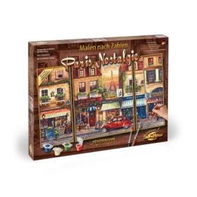 Kit pictura pe numere nostalgicul Paris, 3 tablouri, Schipper