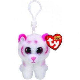Breloc din plus Boos Tigru Alb cu Roz, 8. 5 cm, TY
