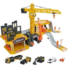 Pista de masini Majorette Creatix Construction cu 5 masinute Volvo