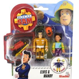 Set figurine Elvis si Mandy cu accesorii, Pompierul Sam