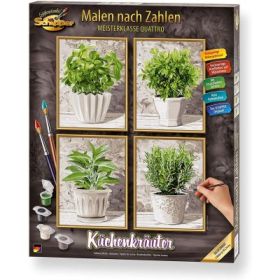 Kit pictura Schipper pe numere, Ierburi culinare, 4 tablouri, Schipper