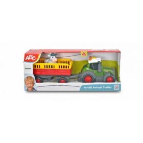 Tractoras cu remorca pentru animale si figurina vacuta, Simba Baby