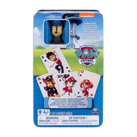 Carti de joc Jumbo, Patrula Catelusilor, cu figurina in cutie de metal