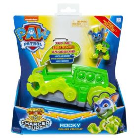Patrula Catelusilor, vehicul cu figurina Rocky, cu sunete si lumini