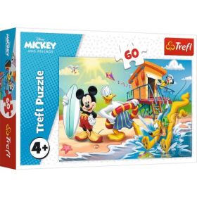 Puzzle distractie pe plaja cu Mickey Mouse 60 piese