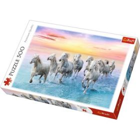 Puzzle cai albi galopand, 500 piese Trefl
