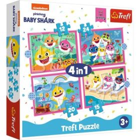 Puzzle 4in1 familia shark