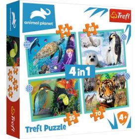 Puzzle 4in1 Animal Planet - Misterioasa lume a animalelor
