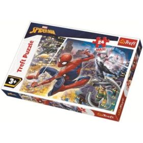 Puzzle curajosul Spider-man 24 de piese, Trefl
