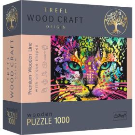 Puzzle din lemn pisicuta colorata 1000 de piese